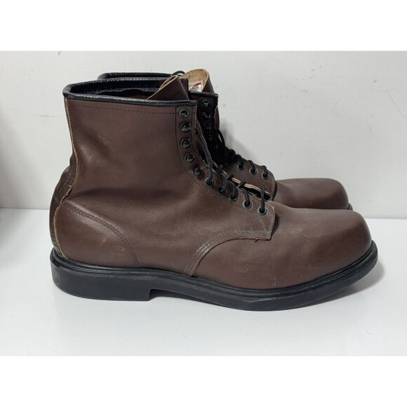 Red Wing Shoes 953 Supersole Brown Round Soft Toe Boots Work Boots - Mens 17 D - Picture 7 of 9